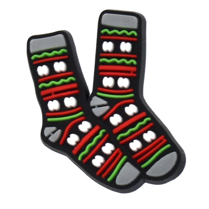 Wholesale Random 100pcs Christmas series  PVC Soft Rubber Shoe Buckle Decoration