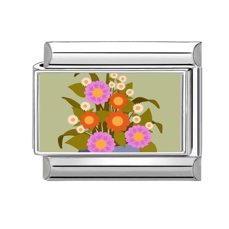 Wholesale 9mm Italian Charm Starter Bracelets DIY square Single Section Creative Stainless Steel Composable Bracelet