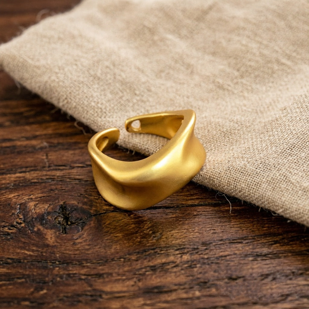 Wholesale Matte Copper Geometric Irregular Open Ring - Fashion Jewelry Accessory for Boutique