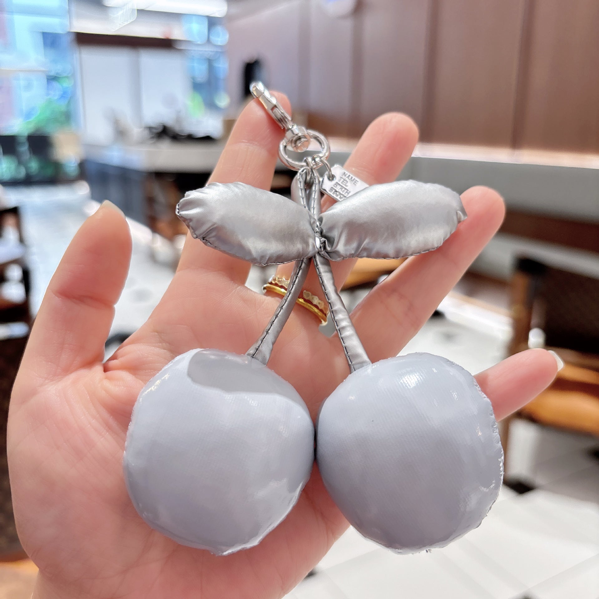 Wholesale PU-filled cherry pendant CCD keychain