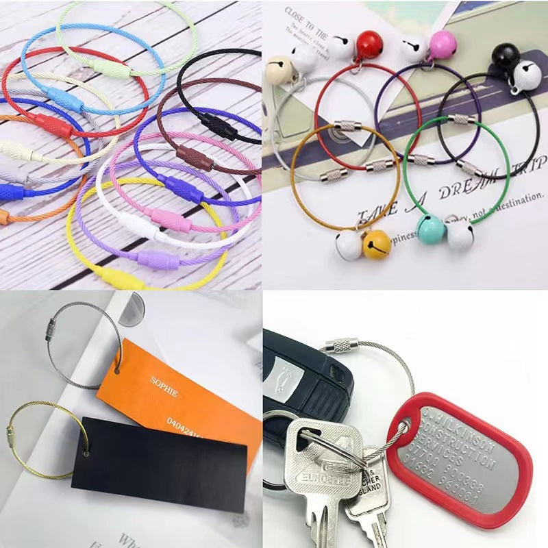 Wholesale 10pcs Color Paint Wire Ring DIY Keychain Accessories Bulk Keychains ACC-KC-HeYuan001