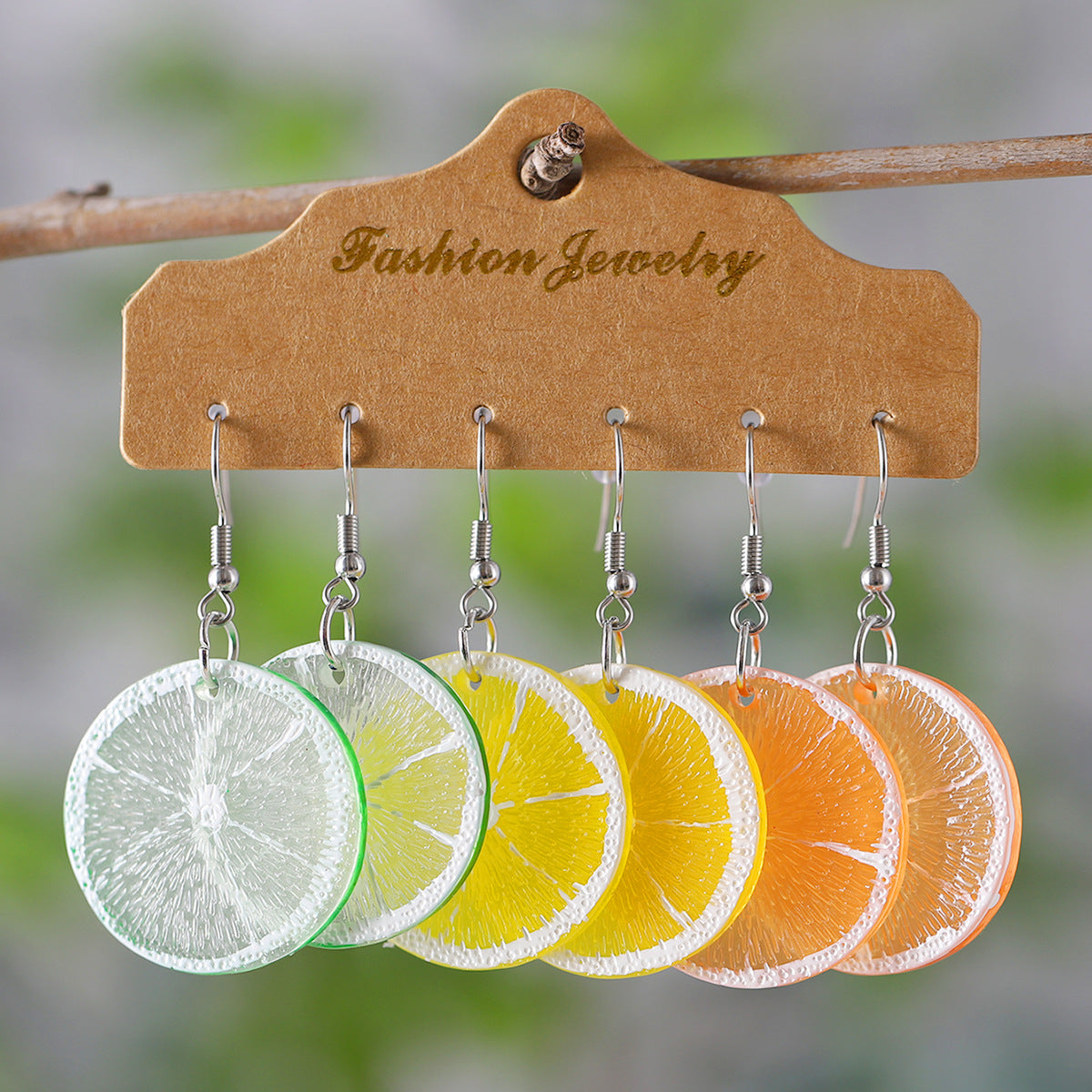 Wholesale Fruit lemon pendant earrings set