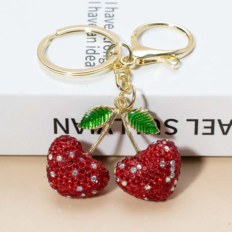 Wholesale Stylish Zinc Alloy Cherry Keychain Cute Women S Car Key Ring For Bag Decorative Resale Accessory