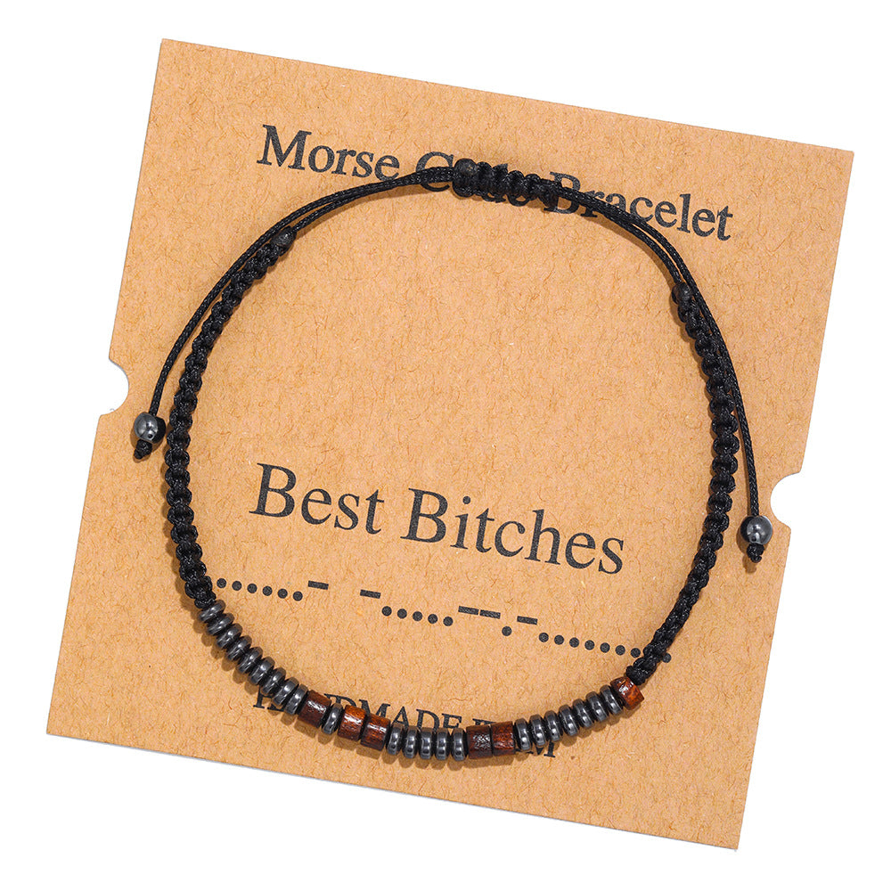 Wholesale Morse Code Letter Number Couple Bracelets