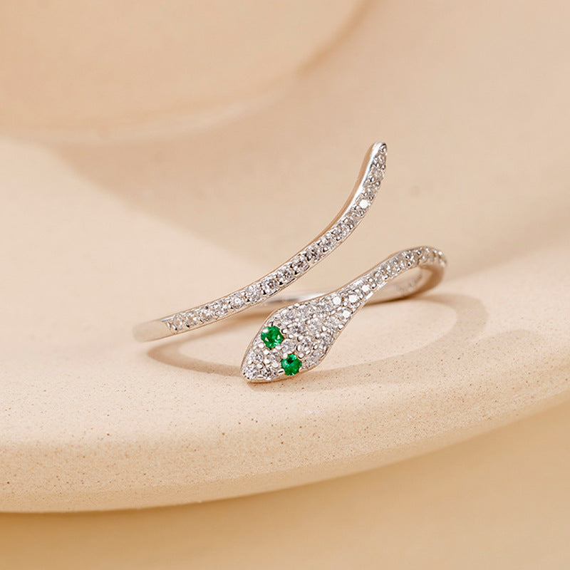 Wholesale  925 Sterling Silver Ring  Luxury Snake Shape Open Finger Ring