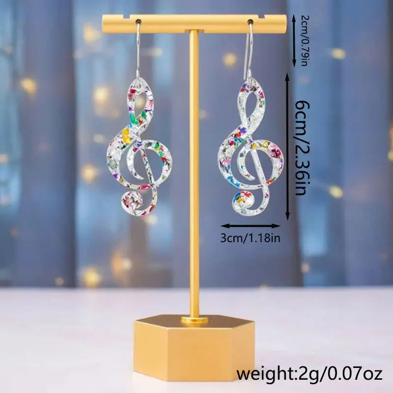 Wholesale  Acrylic Sequin Note Elf Earrings