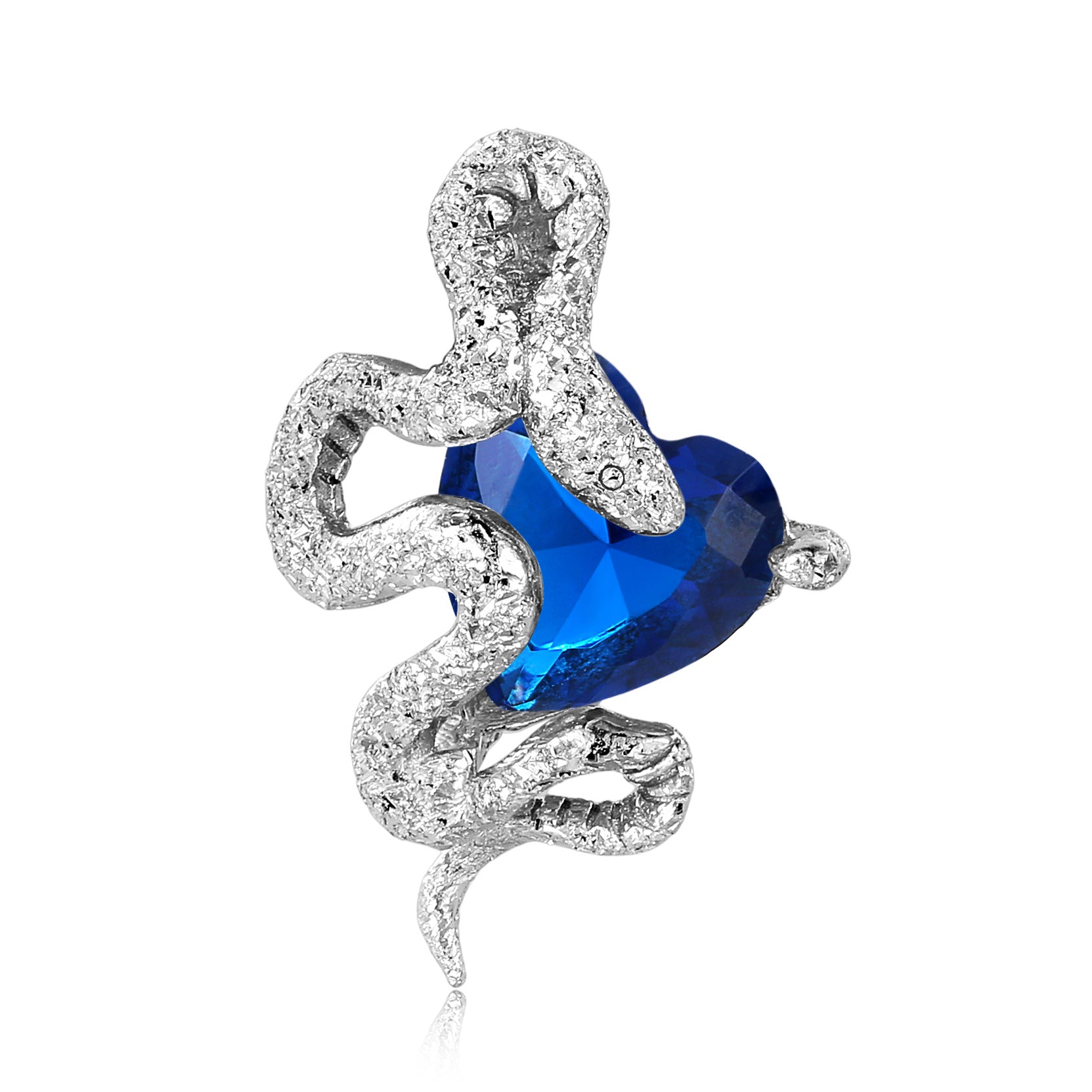 Wholesale 12 Birthstone Series Snake Heart S925 Sterling Silver Necklaces ACC-NE-MC014