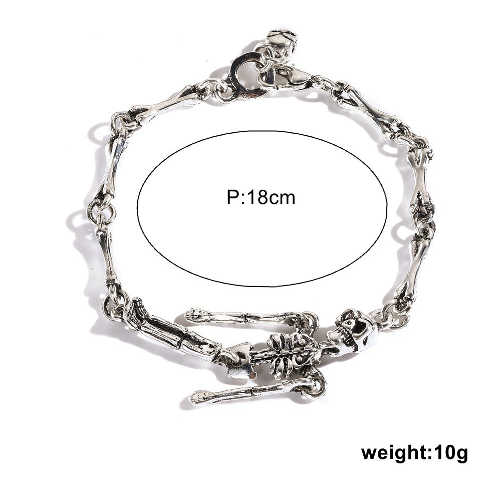 Wholesale Punk Retro Skull Robot Bracelet Ancient Silver  Fashion Accessory Gift for Women