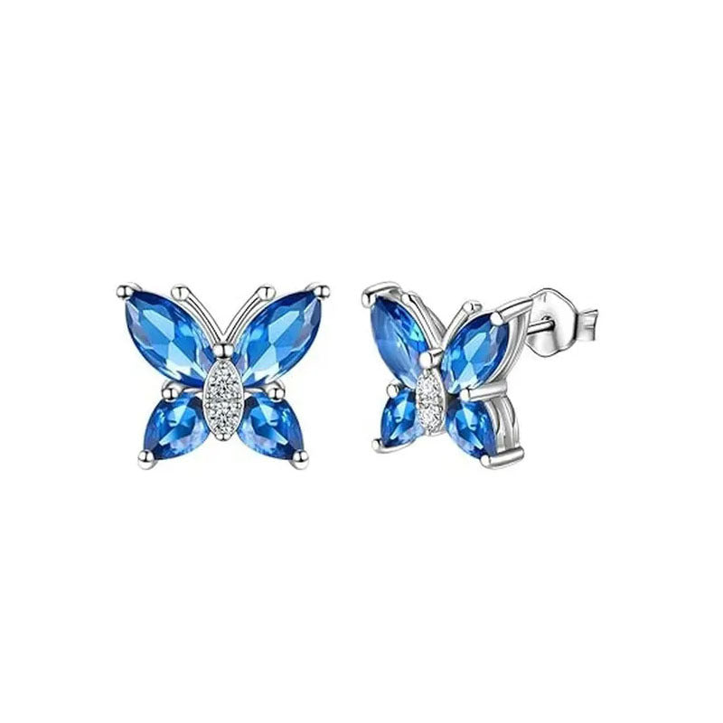 Wholesale Butterfly Rhinestone Crystal Alloy Ring Necklace Earrings ACC-NE-XunOu011