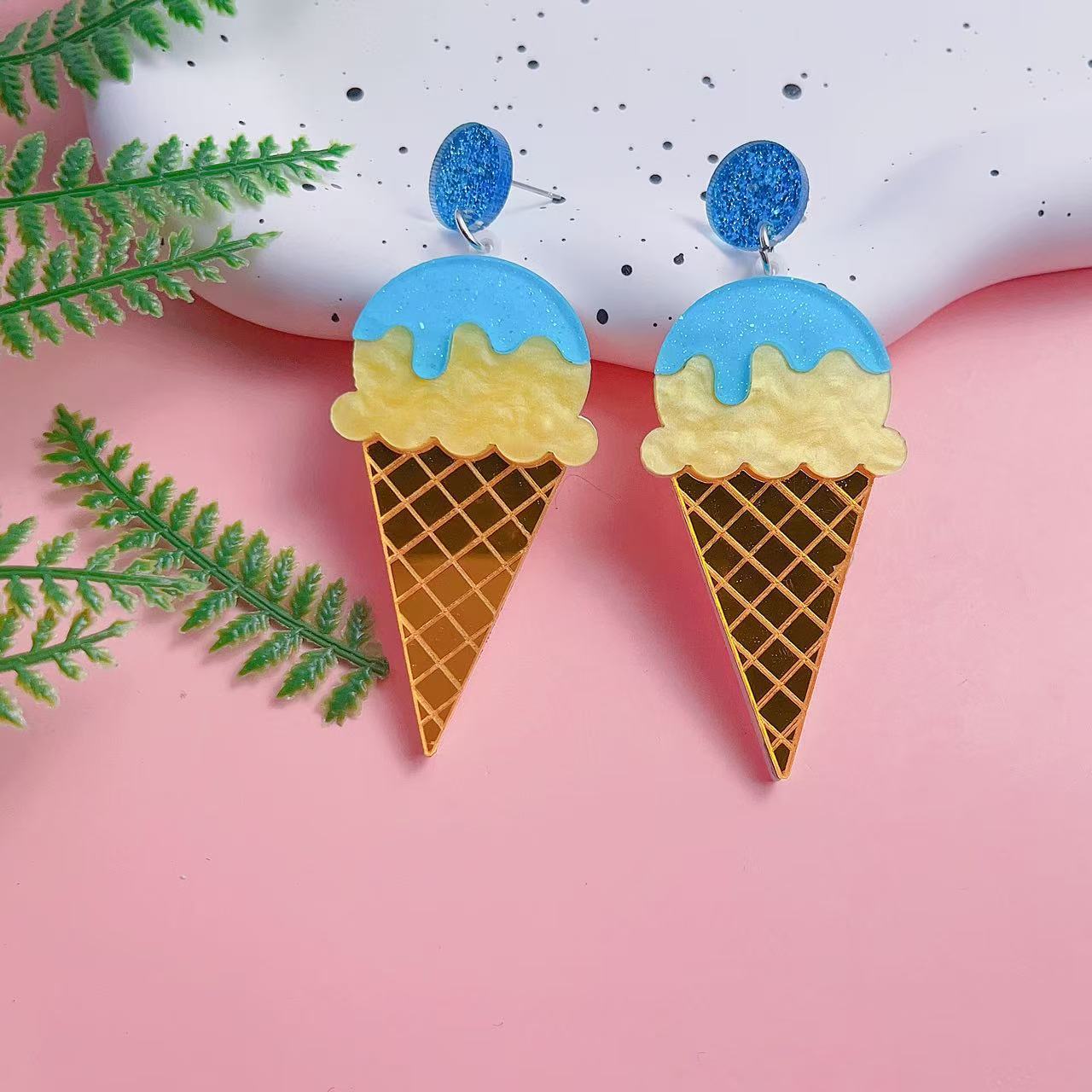 Wholesale  acrylic ice cream popsicle long earrings