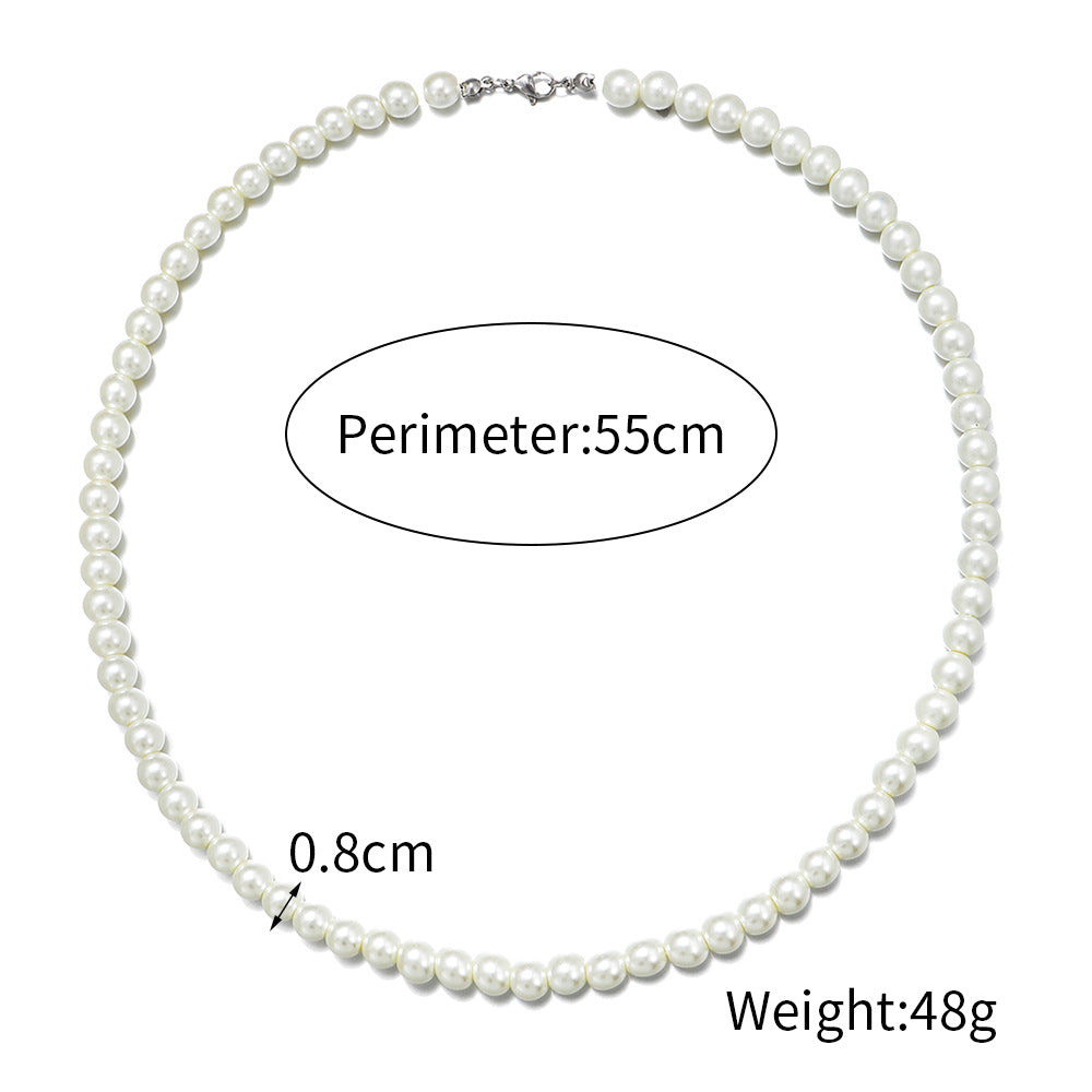 Wholesale Single Layer Men's Pearl Necklace