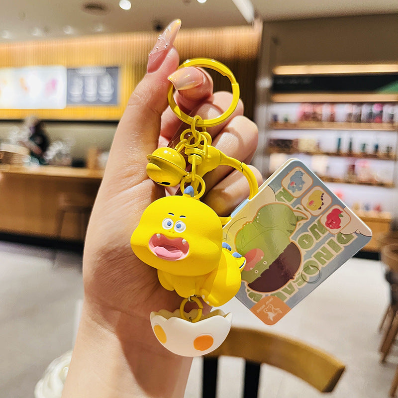 Wholesale Cartoon Dinosaur Holding Egg PVC Soft Keychain ACC-KC-HangLi002