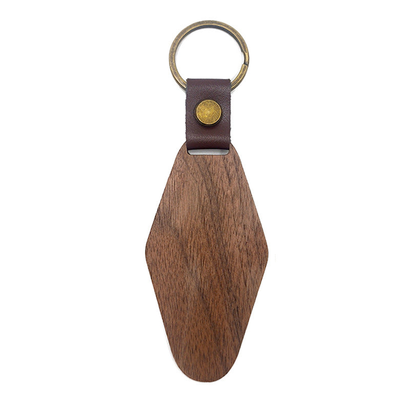 Wholesale PU DIY Wooden Keychain
