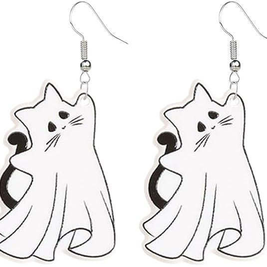 Wholesale Halloween earrings cute cat pumpkin acrylic earrings