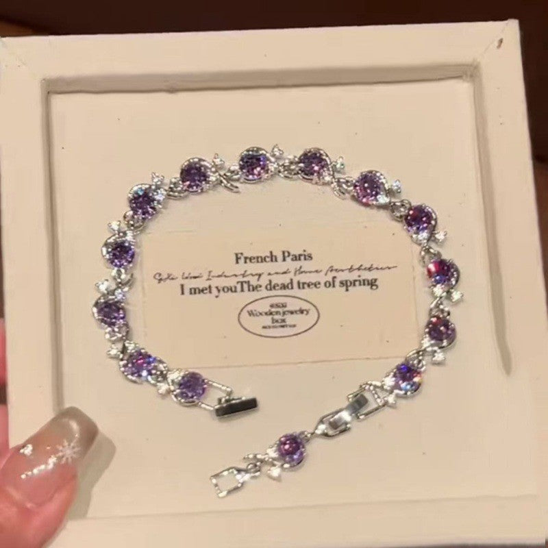 Wholesale Retro Purple Zircon Bracelet