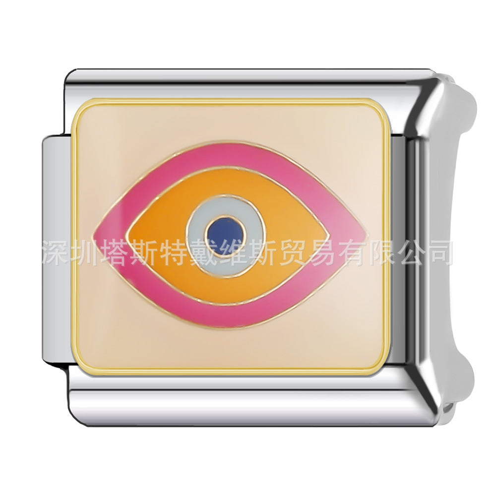 Wholesale 9mm Italian Charm Starter Bracelets DIY square Single Section Creative Stainless Steel Composable Bracelet