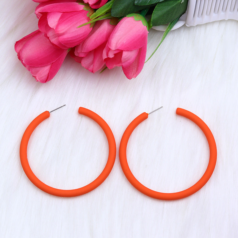 Wholesale  Large C Circle Earrings Acrylic Earrings