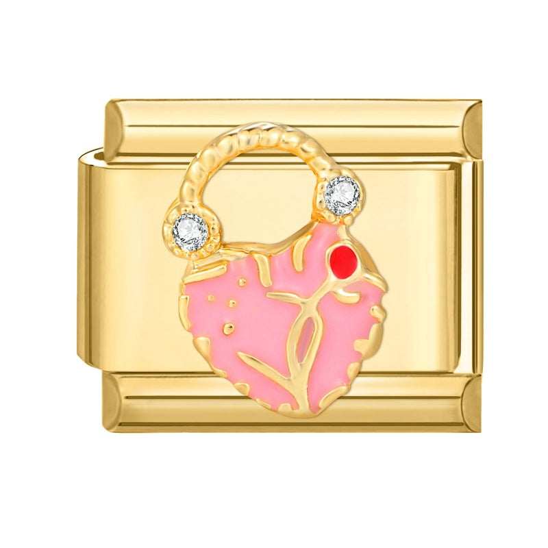 Wholesale Italian Charm Bracelet 9mm DIY Splicing Removable Stainless Steel Gold Bottom Light Luxury Composable Bracelet