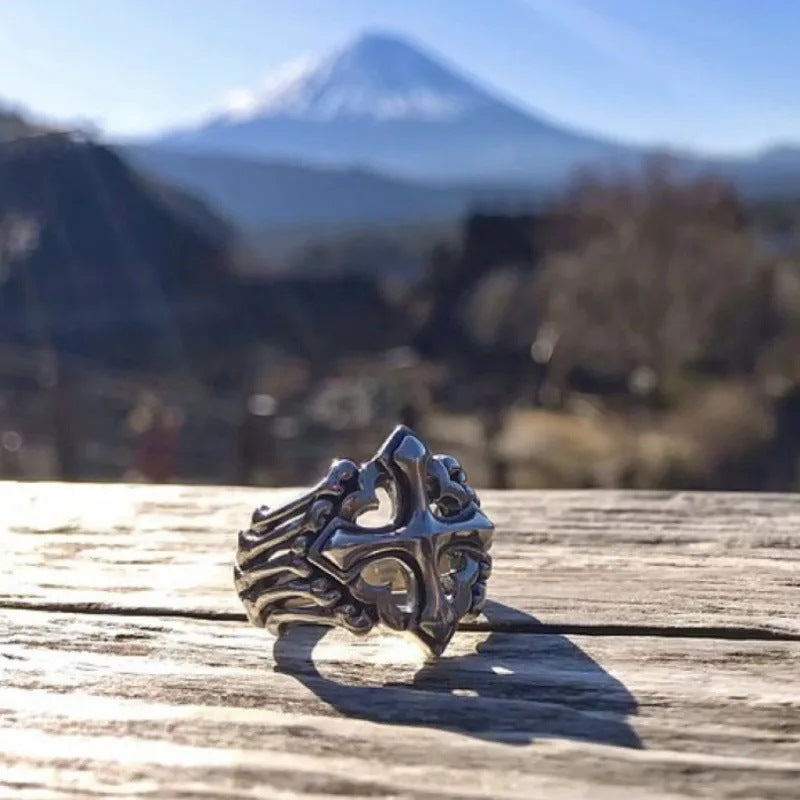 Wholesale Retro Gothic Cross Skull Bone Finger Ring