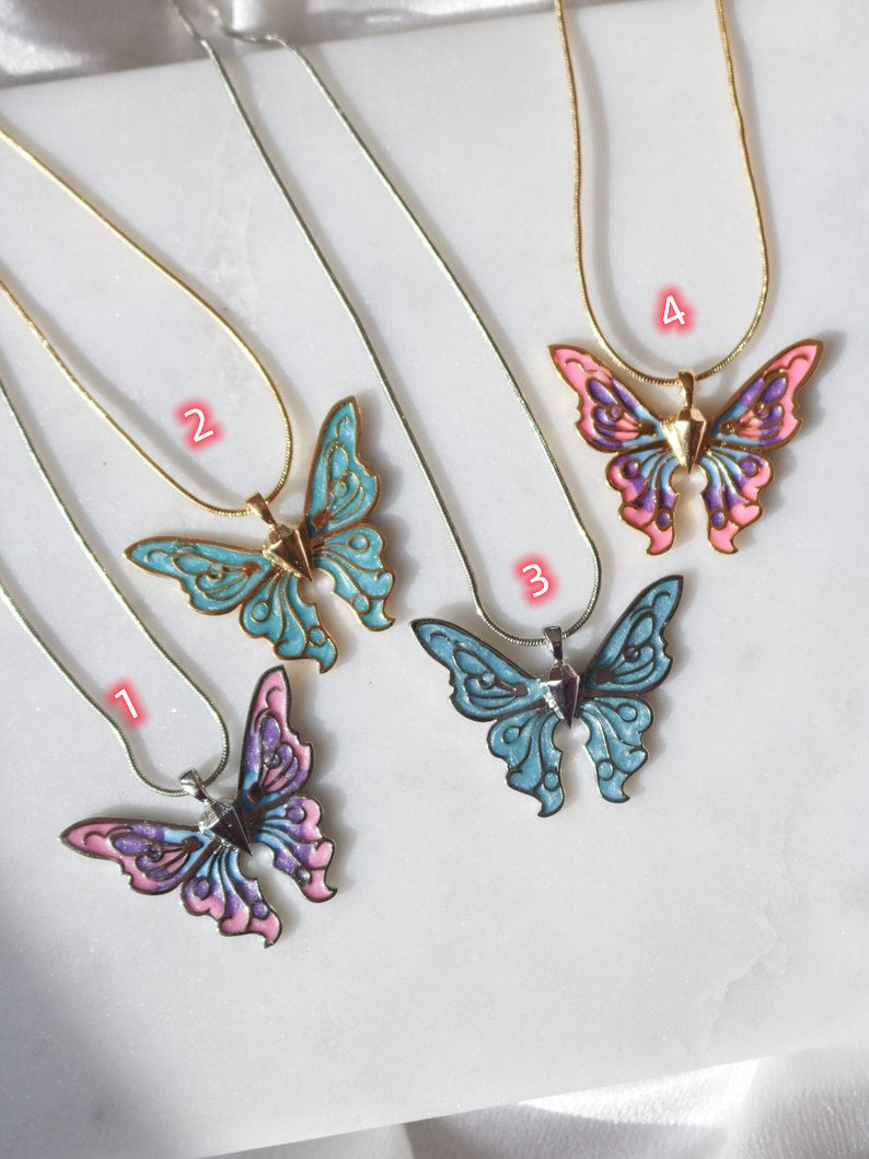 Wholesale  Colorful Distinctive Butterfly Pendant  Necklace