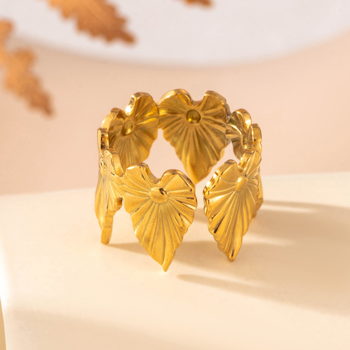 Wholesale Titanium steel  smooth starfish love  simple versatile opening adjustable ring