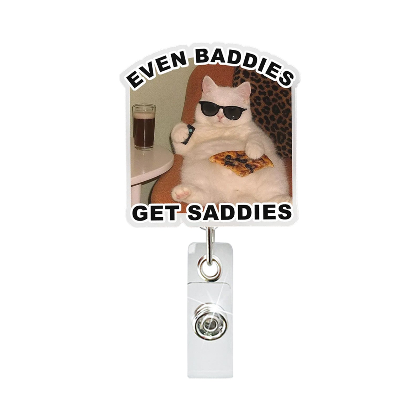 Wholesale Trendy Acrylic Animal Dog Cat Retractable Badge Reel ABS Material for ID Card Keychain Accessory