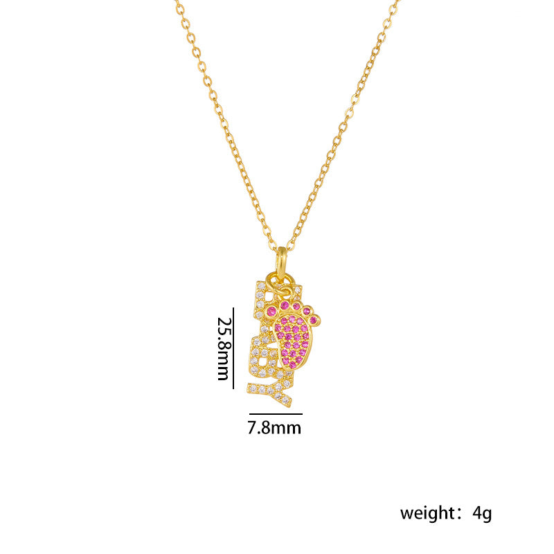 Wholesale Mother's Day Necklace Love Pendant Clavicle Chain Heart Necklace Choker Necklace ACC-NE-Rongc012