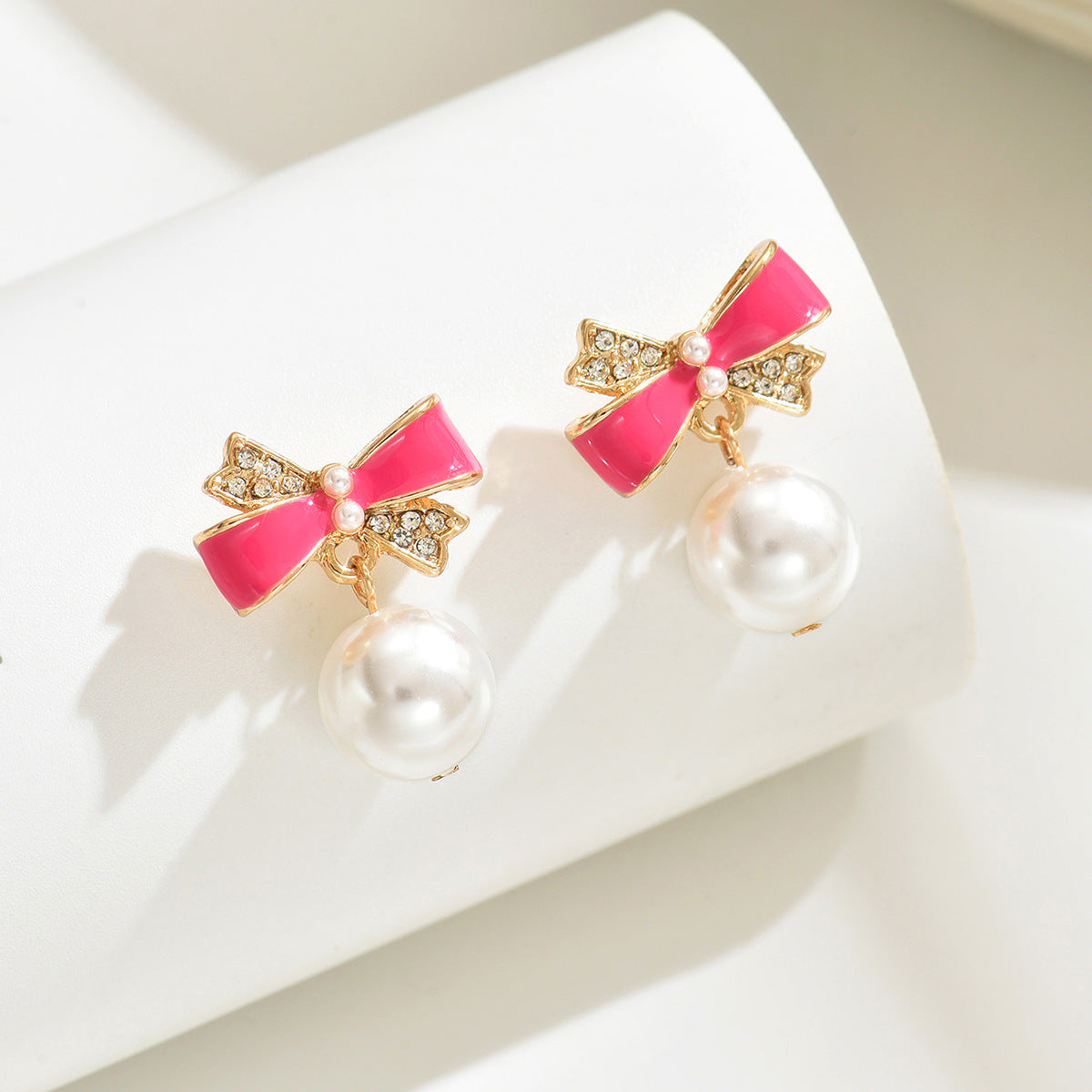 Wholesale  Bow Drop Oil Earrings