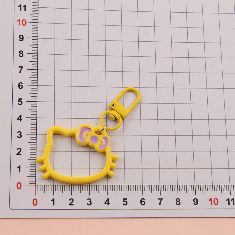Wholesale Hollow Cartoon Cat Head Keychain Pendant - Trendy Bag Charm Decorative Accessory for Gift Resale
