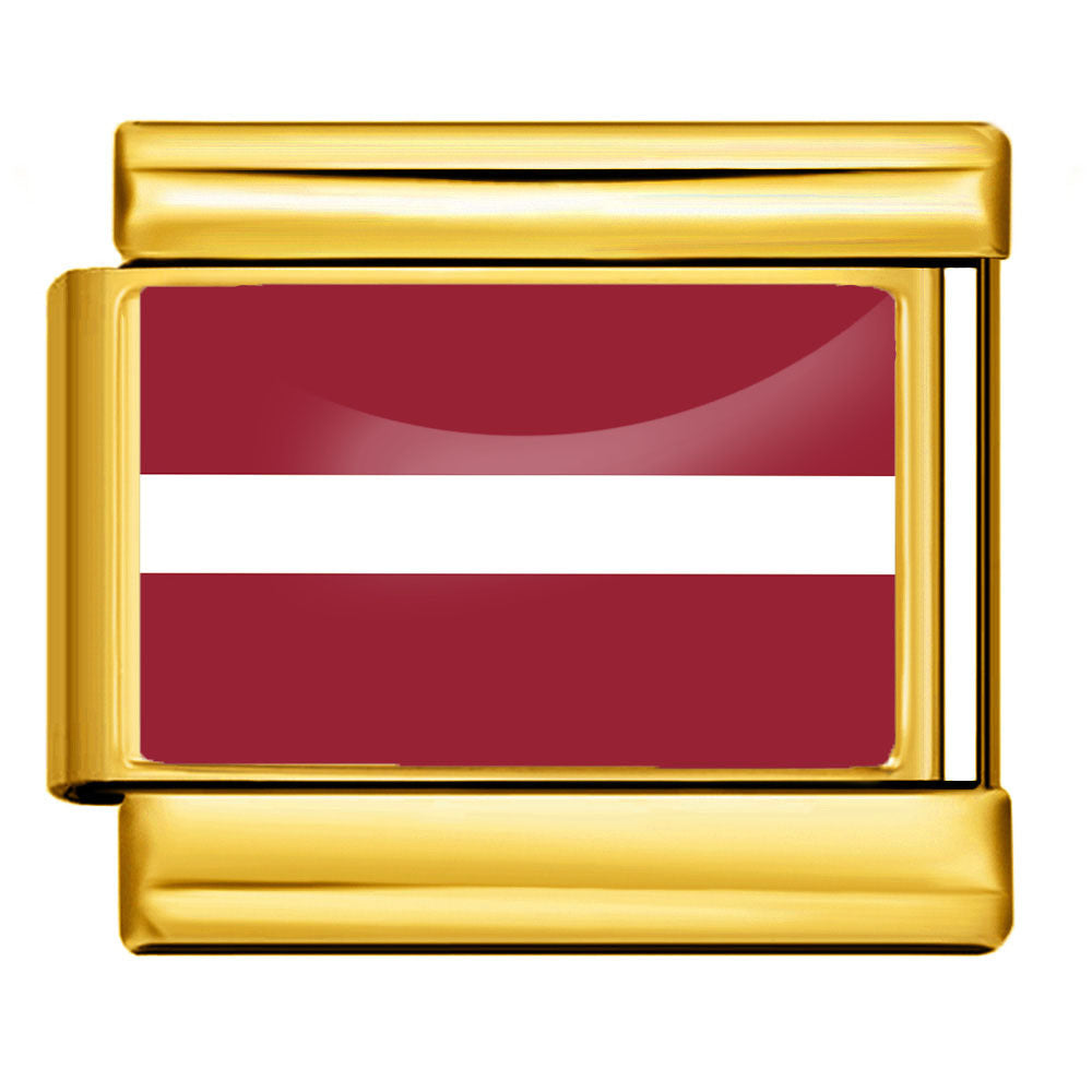 Wholesale Golden World Flag Photo Epoxy Italian Module Bracelet DIY Stainless Steel Elastic Strap Chain Bracelet