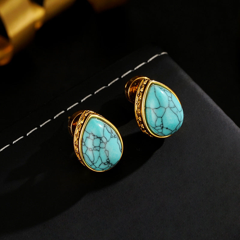 Wholesale  Drop Stone Inlaid Earrings Light Luxury Earrings
