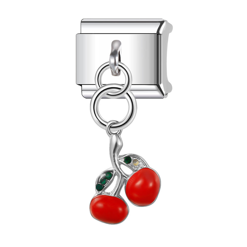 Wholesale Italian Charm Bracelet 9mm DIY Splicing Stainless Steel Heart Pendant Composable Bracelet