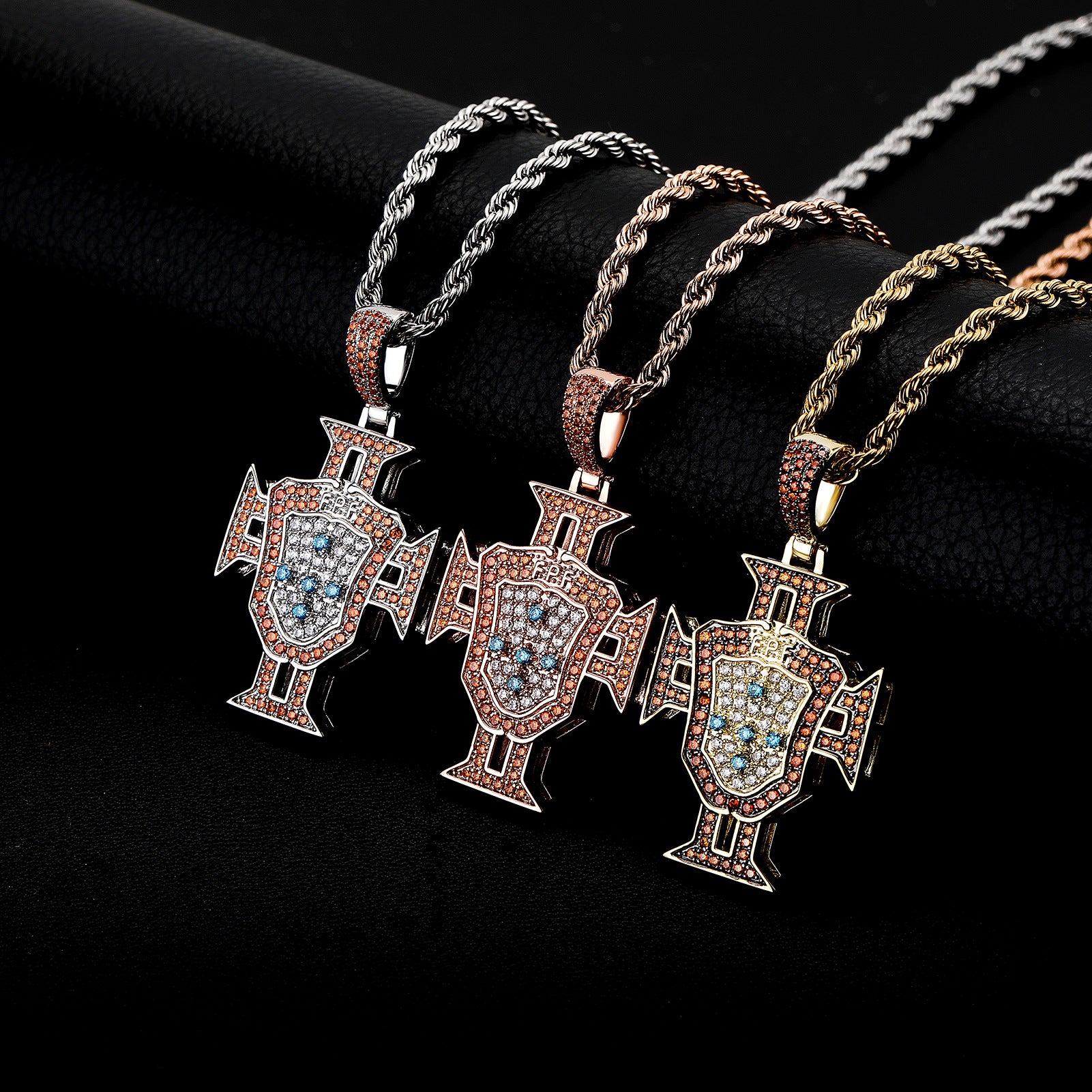 Wholesale Football Club Badge Pendant Colorful Oil Drop Pendant Necklaces ACC-NE-JIna001