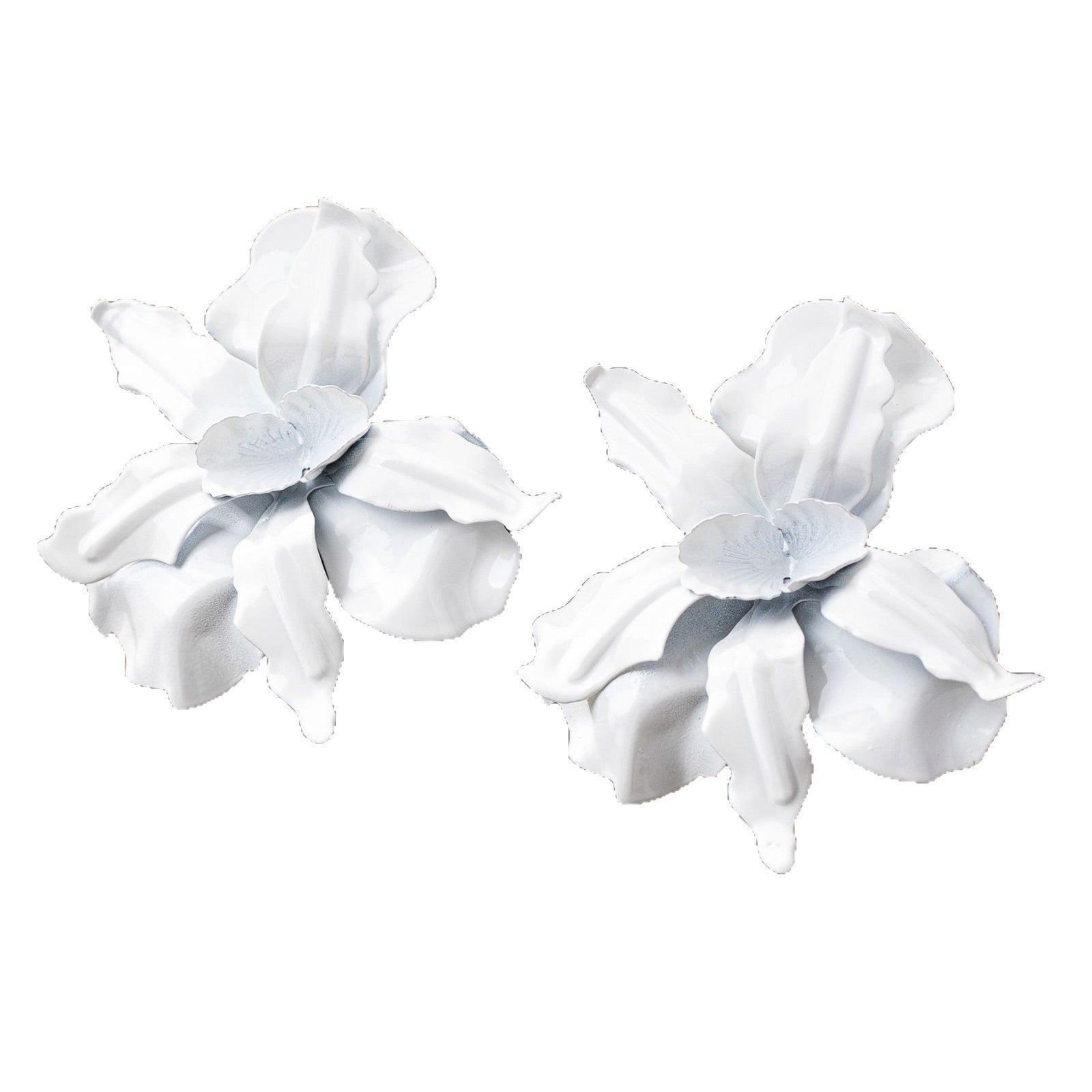 Wholesale White Flower Earrings For Women Trendy Alloy Jewelry Accessory For Party And Everyday Wear