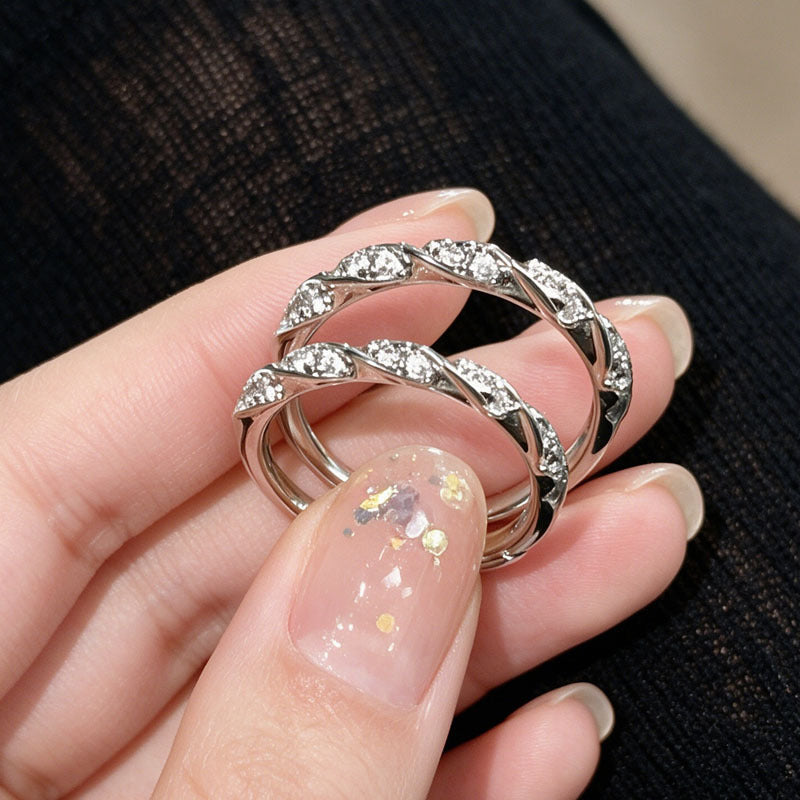 Wholesale Zinc Alloy Electroplated Open Adjustable Twist Ring Women Stylish Jewelry Accessory