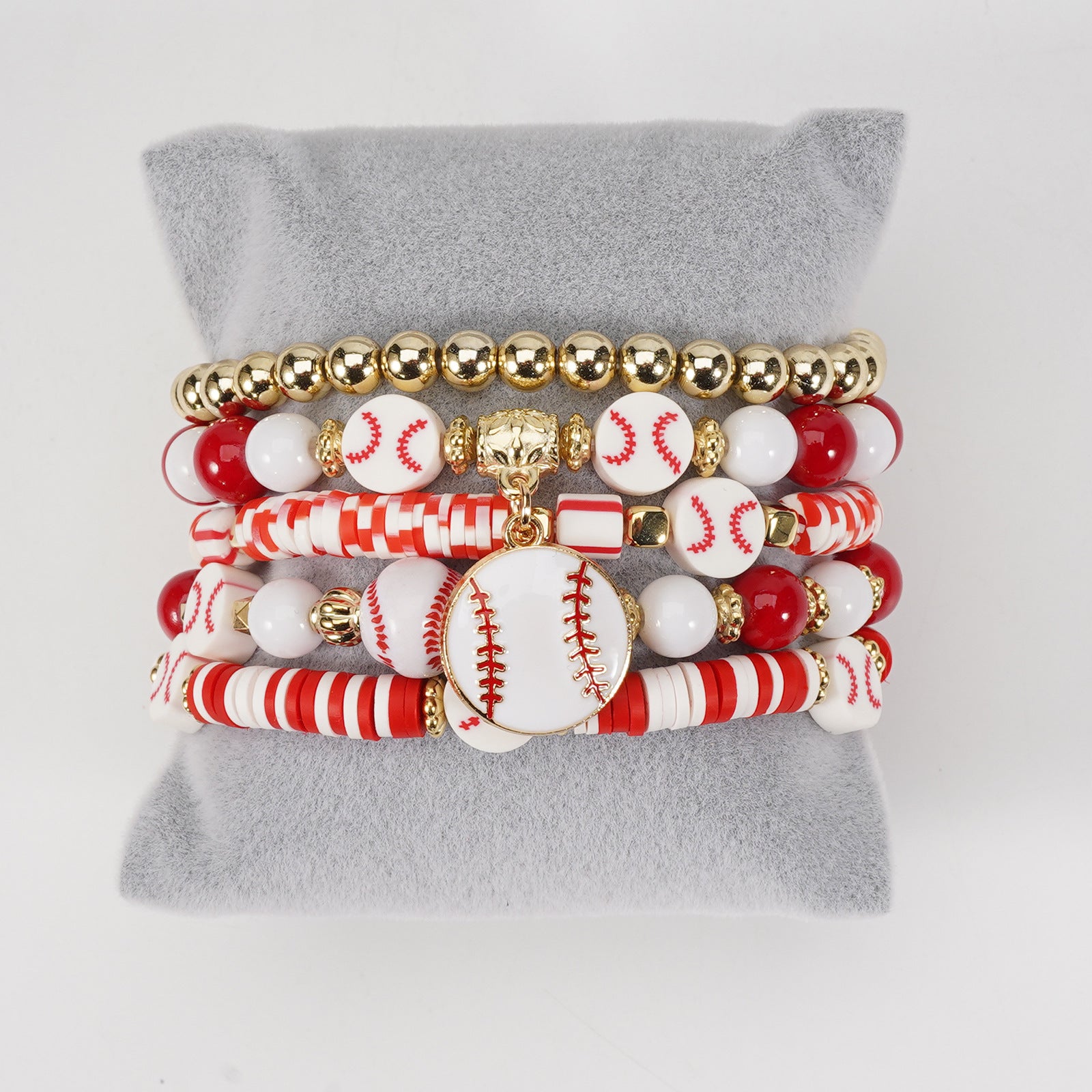 Wholesale baseball bracelet match day pendant elastic sports bracelet suit