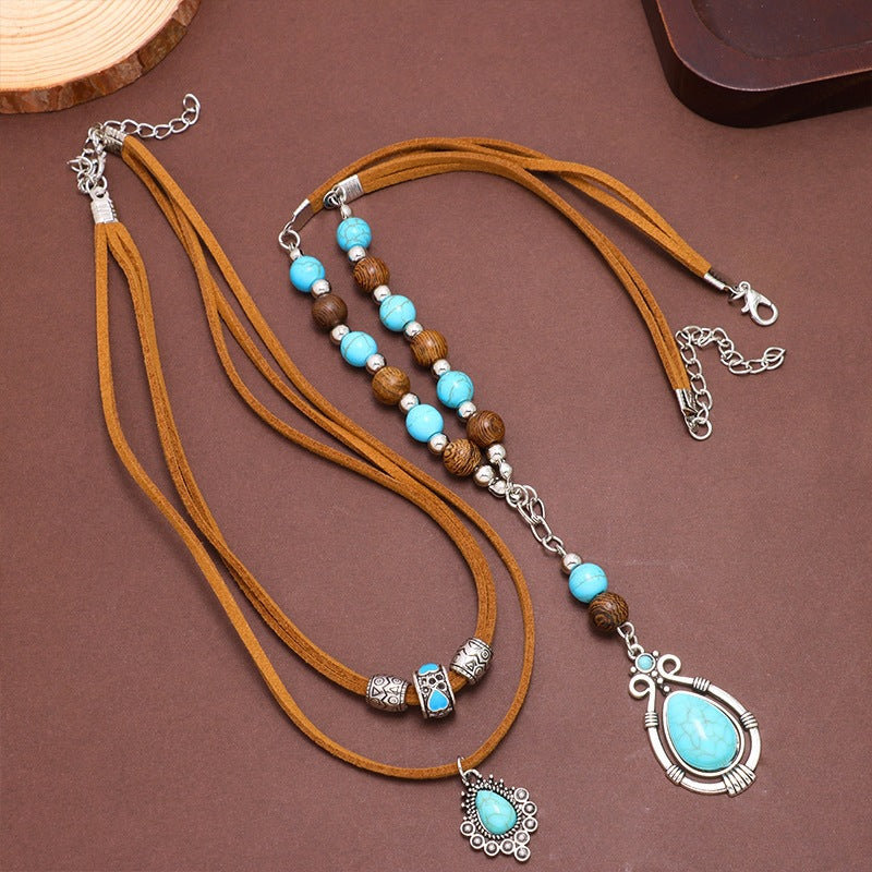 Wholesale Bohemian Vintage Layered Beaded Necklace Set,  Fashion Layering Jewelry Accessory for Women,  Gift