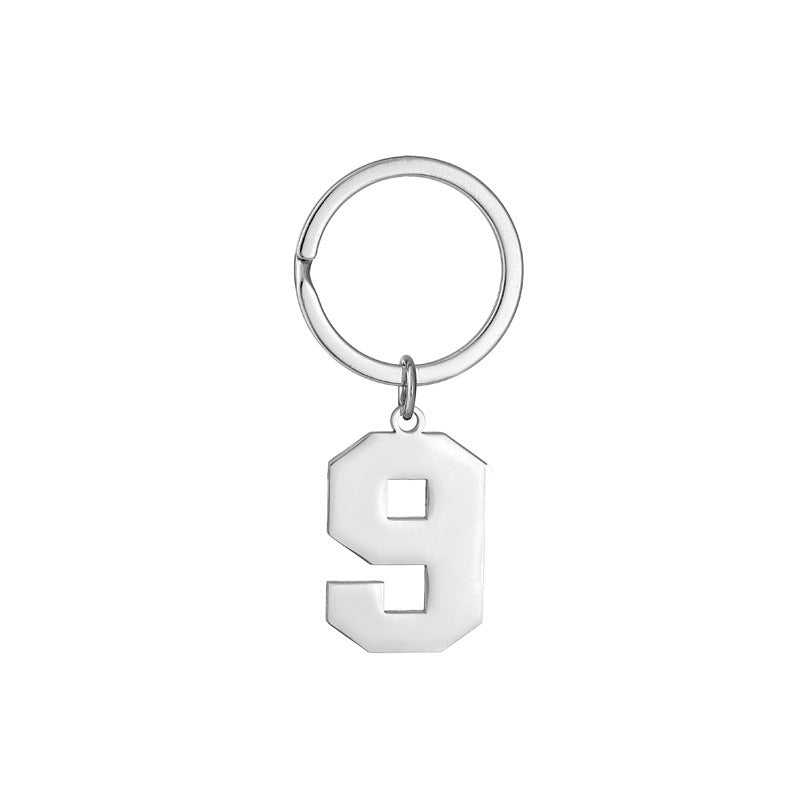 Wholesale Metal Number Keychain 0 9 Modern Minimalist Bag Charm Car Key Accessory Gift