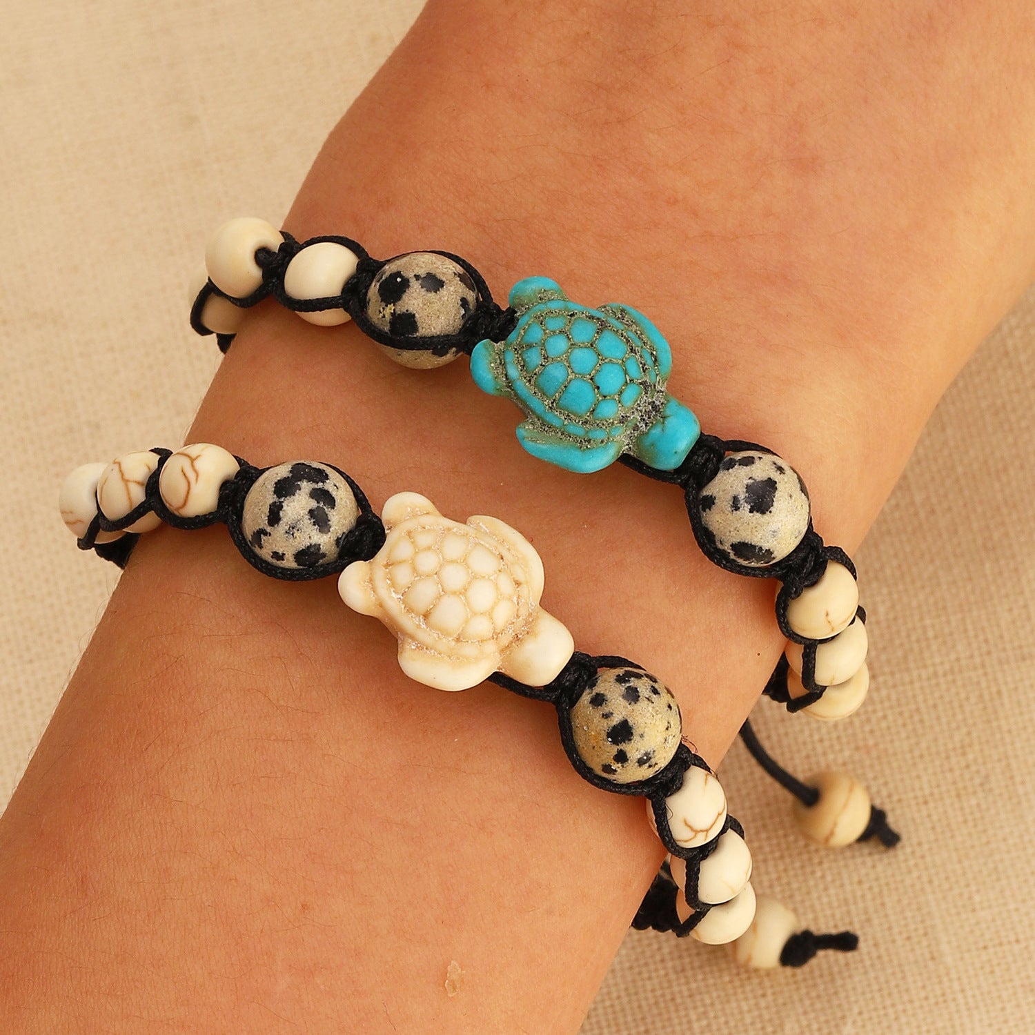 Wholesale  beach holiday style alloy turtle handmade bracelet