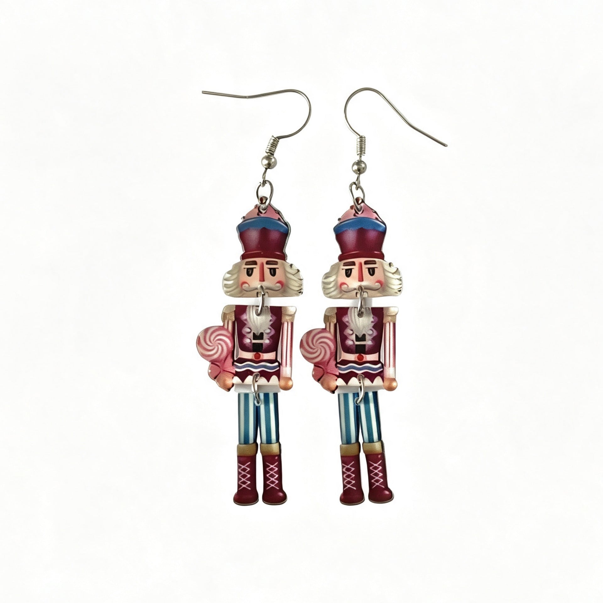Wholesale Christmas Nutcracker Soldier Acrylic Earrings For Women Holiday Party Jewelry Accessory Boutique Resale