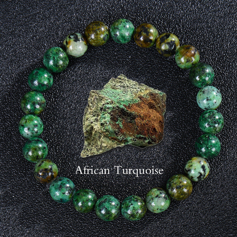 Wholesale Natural Stone Apatite Sunstone Elastic Bracelet Handmade Round Bead Jewelry Accessory Unisex Casual Gift Boutique Resale
