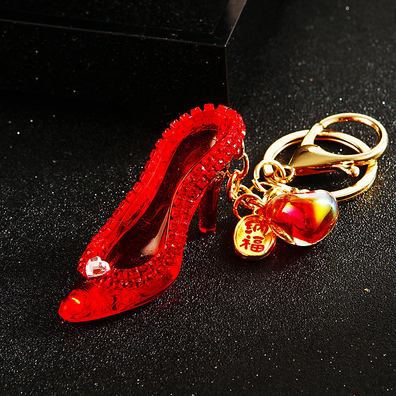 Wholesale Diamond Crystal High Heels Metal Keychain ACC-KC-RuiYuan006