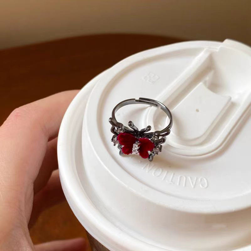 Wholesale Dark Butterfly Flower Open Ring