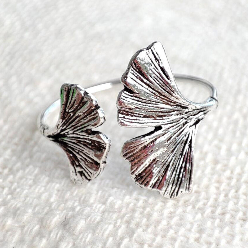 Wholesale Distressed Ginkgo Leaf Ring