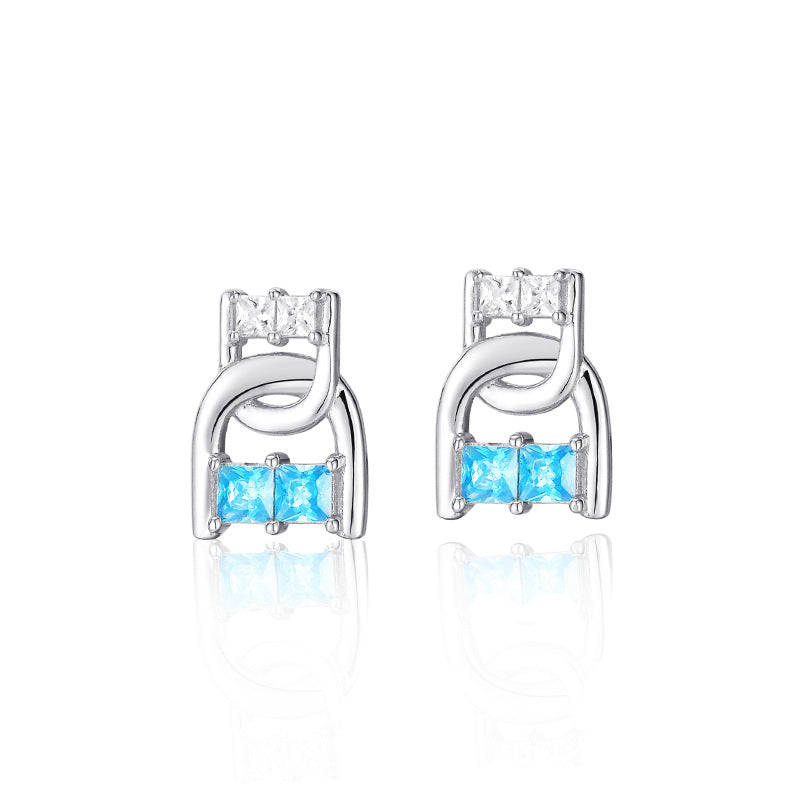 Wholesale  S925 Sterling Silver Zirconia Letter Earrings