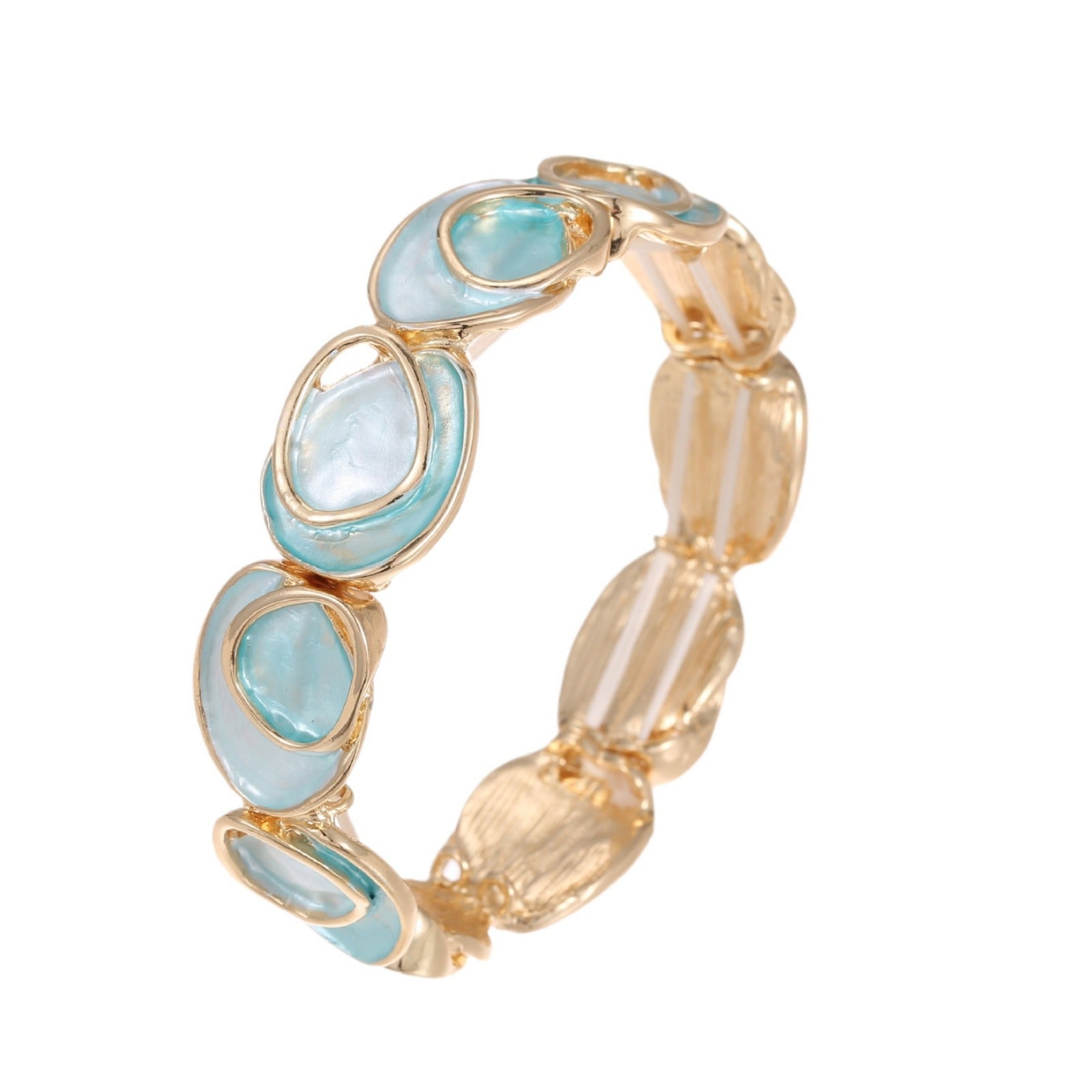 Wholesale  Color Painting Oil Irregular Oval Elastic Bracelet