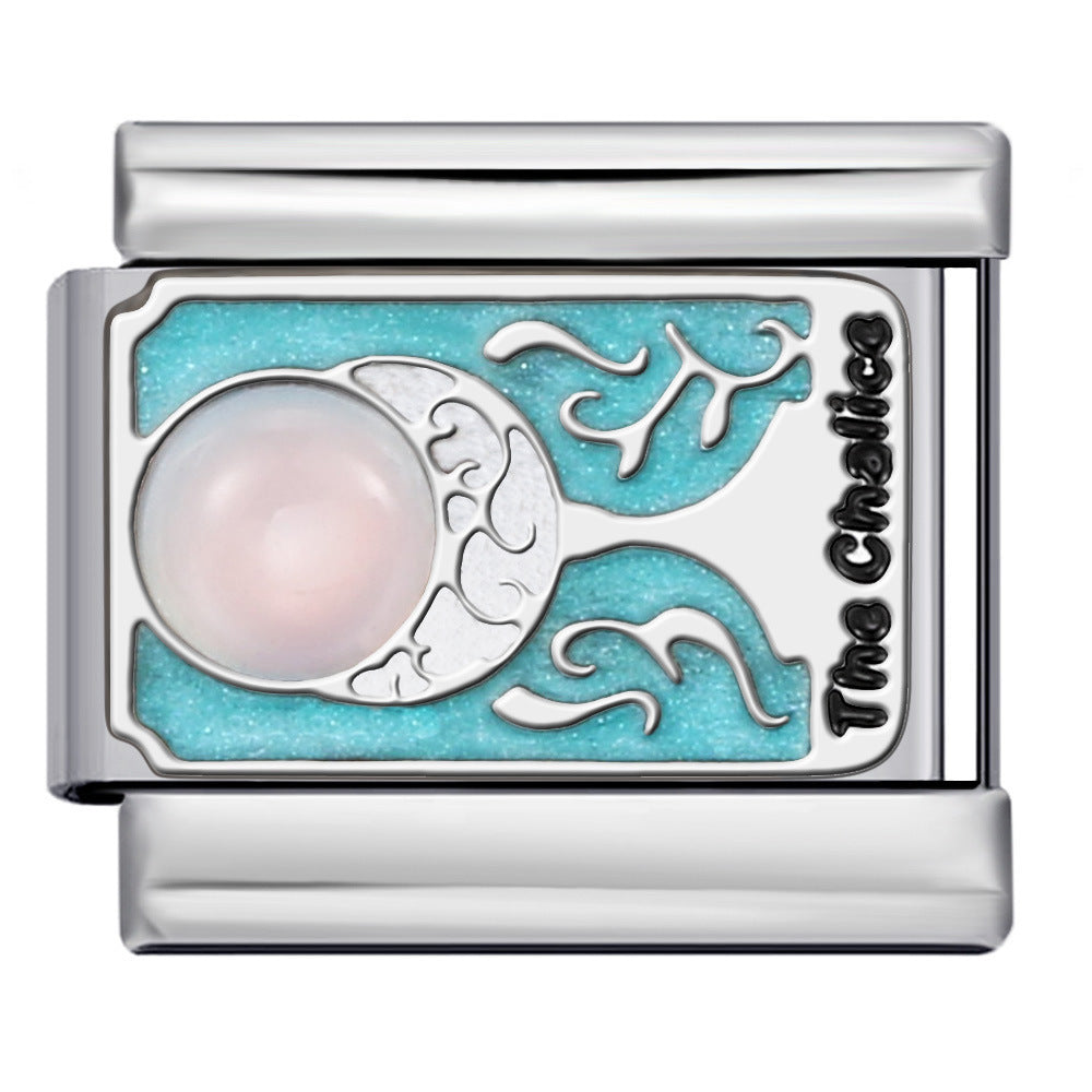 Wholesale 5pcs Italian Charm Bracelet 9mm DIY Splicing Tarot Series Stainless Steel Composable Bracelet