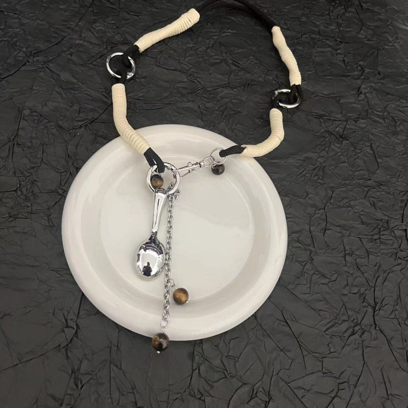 Wholesale Vintage Spoon Necklace  Light Luxury  Chain Accessories