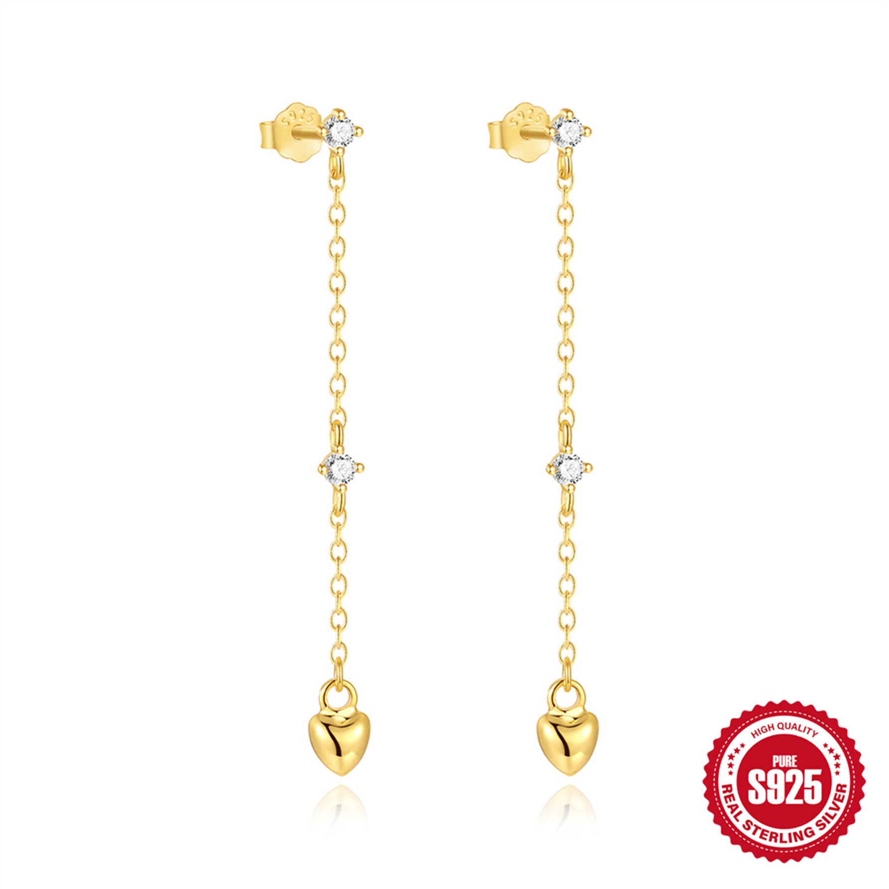 Wholesale S925 sterling silver heart flower moon diamond tassel earrings