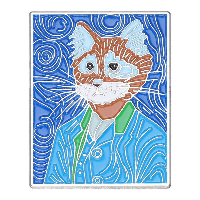 Wholesale Oil Painting Series Brooch Set Starry Sky Sunflower ACC-BCH-QiHe003